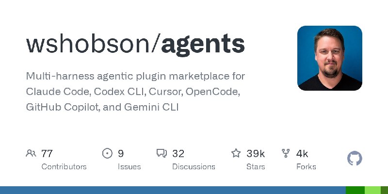 GitHub - wshobson/agents: Multi-harness agentic plugin marketplace for Claude Code, Codex CLI, Cursor, OpenCode, GitHub Copilot…