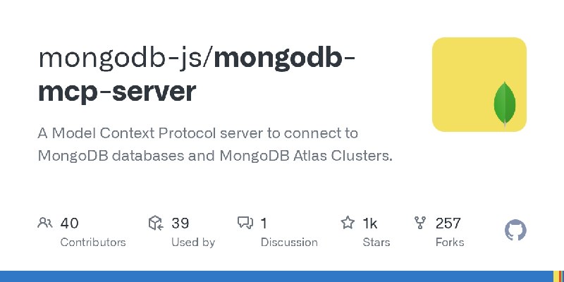 GitHub - mongodb-js/mongodb-mcp-server: A Model Context Protocol server to connect to MongoDB databases and MongoDB Atlas Clusters.