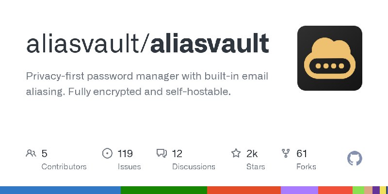 GitHub - aliasvault/aliasvault: Privacy-first password manager with built-in email aliasing. Fully encrypted and self-hostable.