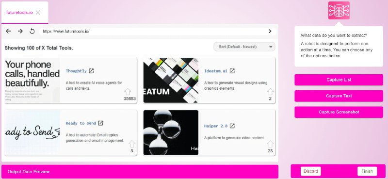 👉 名称：maxun🤖 类型：🎯项目👏 介绍：一个免费、开源的无代码网页数据提取平台，允许用户构建自定义机器人以自动化数据抓取任务，可以很方便地进行web2api：