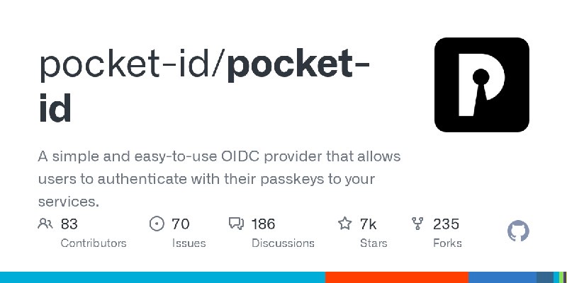 GitHub - pocket-id/pocket-id: A simple and easy-to-use OIDC provider that allows users to authenticate with their passkeys to your…