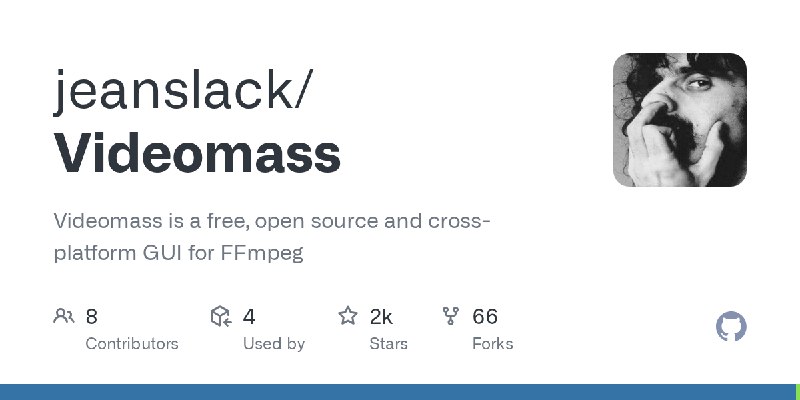 GitHub - jeanslack/Videomass: Videomass is a free, open source and cross-platform GUI for FFmpeg