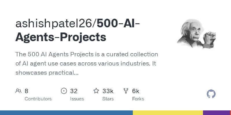 GitHub - ashishpatel26/500-AI-Agents-Projects: The 500 AI Agents Projects is a curated collection of AI agent use cases across…