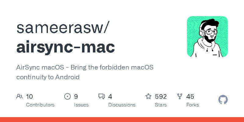 GitHub - sameerasw/airsync-mac: AirSync macOS - Bring the forbidden macOS continuity to Android