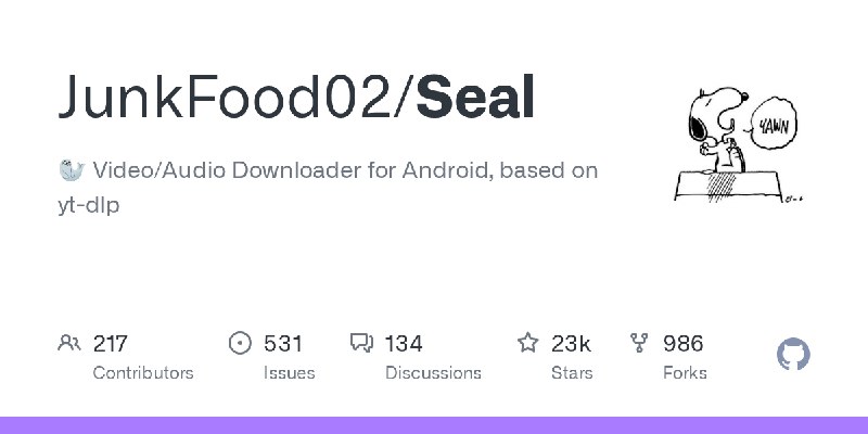 GitHub - JunkFood02/Seal: 🦭 Video/Audio Downloader for Android, based on yt-dlp