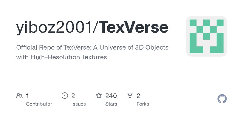 GitHub - yiboz2001/TexVerse: Official Repo of TexVerse: A Universe of 3D Objects with High-Resolution Textures