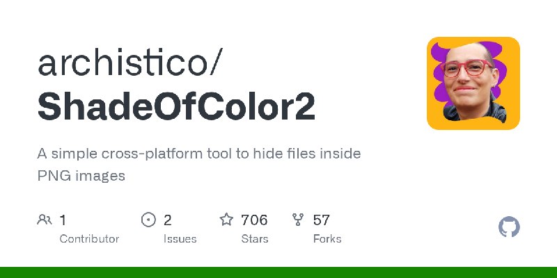 GitHub - archistico/ShadeOfColor2: A simple cross-platform tool to hide files inside PNG images