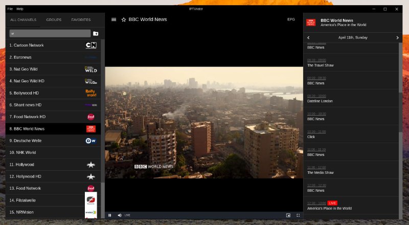 IPTVnator是一款开源跨平台 IPTV 播放器，支持 m3u 和 m3u8 播放列表，允许用户通过远程 URL 或文件上传导入播放列表，支持 EPG（电子节目指南）
