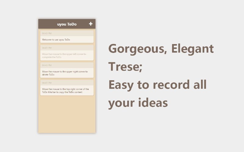 📂 #开源 #软件 #网站 #笔记📝 uyou ToDo▎项目功能: 创建笔记待办▎项目介绍: 一个跨平台开源待办工具