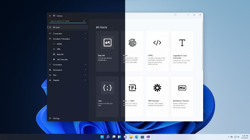 📂 #开源 #软件 #工具🟣 DevToys▎软件功能: 多功能开发者工具▎软件介绍: 一款免费、开源、离线的多功能开发者工具，超过 28 种工具可供使用，帮助完成日常开发任务，例如格式化 JSON、比较文本和测试 RegExp